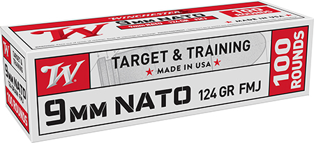 Winchester Ammo W9NATOVP   9mm 124gr Full Metal Jacket 100 Per Box/10 Case