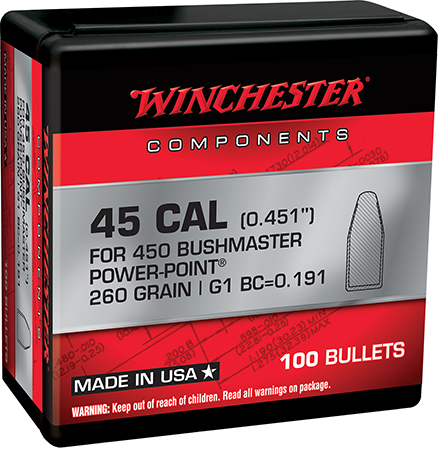 Winchester Ammo WB450P260X Power-Point  450Bushmaster 260gr 100 Per Box/10 Case