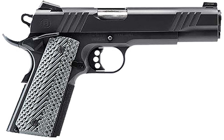 Bersa B19117050BBBB B1911 Onyx Full Size Frame 45 ACP 8+1 5" Stainless Steel Barrel, Black Serrated Steel Slide, Black Stainless Steel Frame w/Beavertail, Gray VZ Grip, Ambidextrous