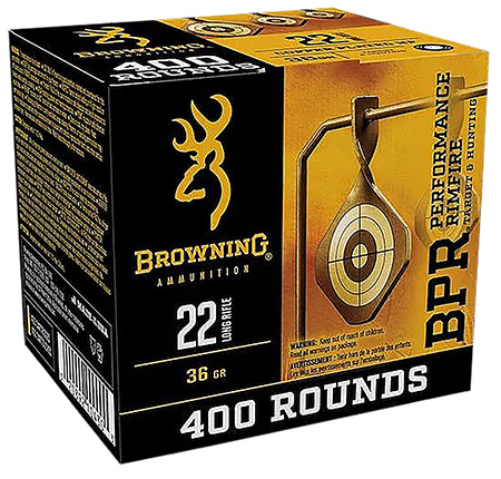 Browning Ammo B194122401   22LR 36gr Plated Hollow Point 400 Per Box/4 Case