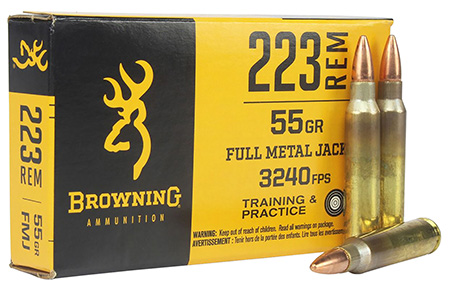 Browning Ammo B192802231   223Rem 55gr Full Metal Jacket 20 Per Box/50 Case