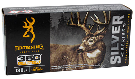 Browning Ammo B192603501  Silver 350Legend 180gr Plated Soft Point 20 Per Box/10 Case