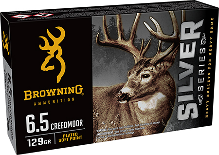 Browning Ammo B192600651  Silver 6.5Creedmoor 129gr Plated Soft Point 20 Per Box/10 Case
