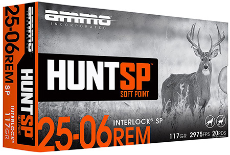 Ammo Inc 2506117SPA20 Hunt  25-06Rem 117gr Soft Point 20 Per Box/10 Case