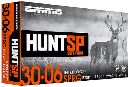 Ammo Inc 3006150SPA20 Hunt  30-06Springfield 150gr Soft Point 20 Per Box/10 Case