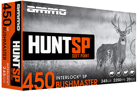 Ammo Inc 450B245SPA20 Hunt  450Bushmaster 245gr Soft Point 20 Per Box/10 Case