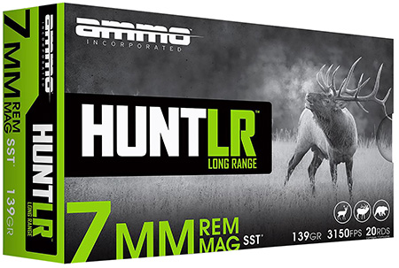Ammo Inc 7MM139SSTA20 Hunt Long Range 7mm 139gr Super Shock Tip 20 Per Box/10 Case