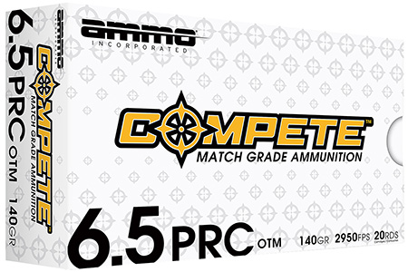 Ammo Inc 65PRC140BTHPA20 Compete  6.5PRC 140gr Open Tip Match 20 Per Box/10 Case