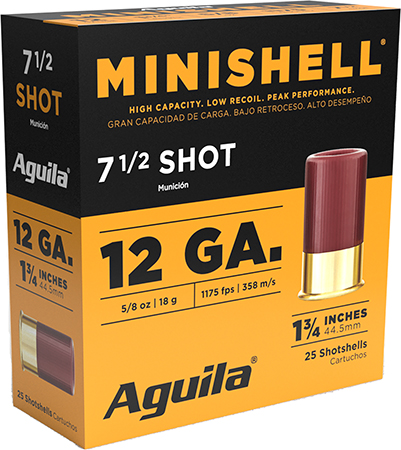 Aguila 1CHB1387 Minishell  12Gauge 1.75" 5/8oz 7.5Shot 25 Per Box/10 Case