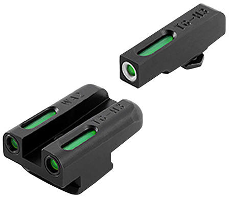 TruGlo TG13WA2A TFX  Black | Green Tritium  &  Fiber Optic White Outline Front Sight Green Tritium  &  Fiber Optic Rear Sight Walther PPS