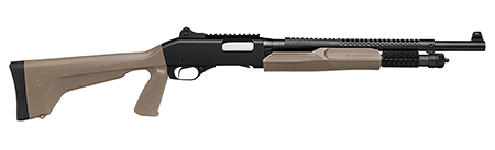 Stevens 19468 320 Security 12 Gauge Pump 5+1 18.50" Matte Black Heat Shield Barrel, Picatinny Rail Receiver, Bottom Picatinny Rail, Tactical w/Pistol Grip Flat Dark Earth Synthetic Stock, Ambidextrous