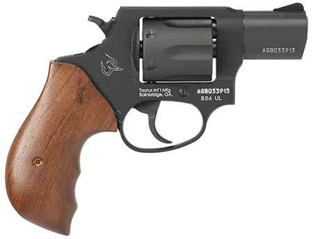 Taurus 2-85621ULTW 856 Ultra-Lite Small Frame 38 Special +P 6 Shot 2" Matte Black Carbon Steel Barrel  &  Cylinder, Matte Black Anodized Aluminum Frame, Walnut Grip