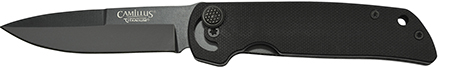 Camillus 19637 Cuda  Mini 3" Folding Drop Point Plain Black Carbonitride Titanium AUS-8A SS Blade, Black Textured G10 Handle