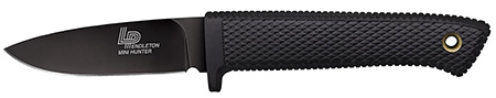 Cold Steel CS36LPMFZ Pendleton Mini Hunter 3" Fixed Drop Point Plain Black Matte Powder Coat AUS-10A SS Blade, 3.25" Black Textured Kray-Ex Handle
