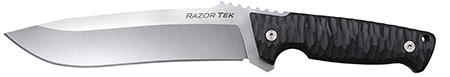 Cold Steel CSFX65RZR Razor Tek  EDC 6.50" Fixed Clip Point Plain Satin 4116 Krupp SS Blade, 6.13" Black Textured