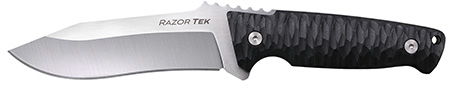 Cold Steel CSFX5RZR Razor Tek  EDC 5" Fixed Clip Point Plain Satin 4116 Krupp SS Blade, 4.63" Black Textured