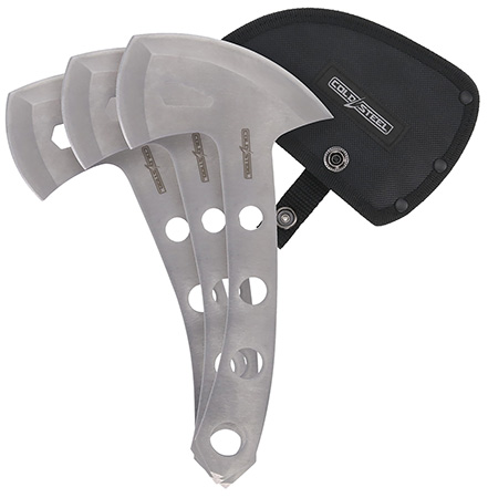 Cold Steel CSTH50AX3PK Throwing Axes  5" Plain 420 Stainless Steel Blade Set of 3