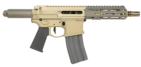 Q LLC HB55610INPISTOLNB Honey Badger  223 Rem/5.56 NATO 10" Black Threaded Barrel, M-LOK Handguard, Black Anodized Aluminum Picatinny Rail Receiver, No Brace