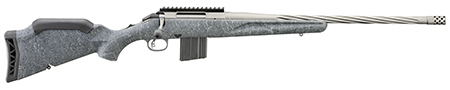 Ruger 46911 American Gen II Full Size 6.5 Grendel 10+1 20" Cobalt Cerakote Threaded Barrel, Picatinny Rail Steel Receiver, Gray Splatter Adjustable Synthetic Stock