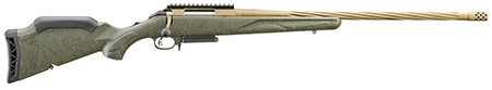 Ruger 46933 American II Predator Full Size 243 Win 3+1 22" Burnt Bronze Cerakote Spiral Fluted Threaded Barrel  &  Alloy Steel Receiver w/Picatinny Rail, Green Splatter Adj LOP Synthetic Stock