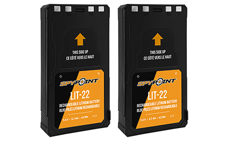 Spypoint 05538 LIT-22 Rechargeable Lithium Battery Pack  Black 7.4 Volts (2) Single Pack