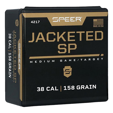 Speer 4217 Handgun  38Cal 158gr Jacketed Soft Point 100 Per Box/5 Case