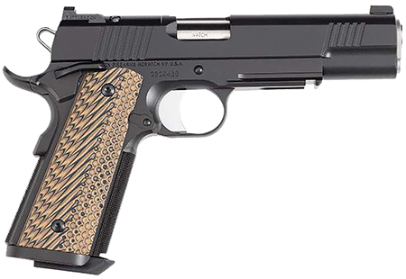 Dan Wesson 01794 Specialist  Full Size Frame 10mm Auto 8+1 5" Stainless Match Grade Barrel, Black Duty Optics Ready/Serrated Steel Slide, Black Duty Steel Frame w/Picatinny Rail, Black/Brown G10 Grip