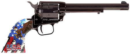 Heritage Mfg RR22B6US08 Rough Rider  22 LR 6rd 6.50" Black Oxide Alloy Steel Barrel  &  Cylinder, Black Oxide Zinc Alloy Frame, USA Eagle Polymer Grip, Manual Safety, Exposed Hammer