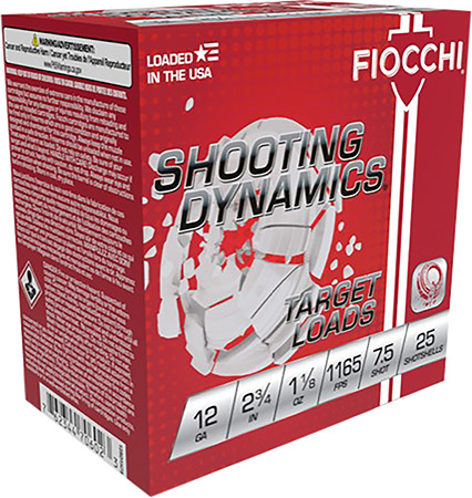 Fiocchi 12SD18L7 Shooting Dynamics Target 12Gauge 2.75" 1 1/8oz 7.5Shot 25 Per Box/10 Case