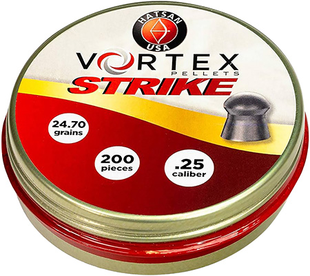 Hatsan USA HA90642 Vortex Strike Pellets 25Cal Lead Domed 200 Pellets