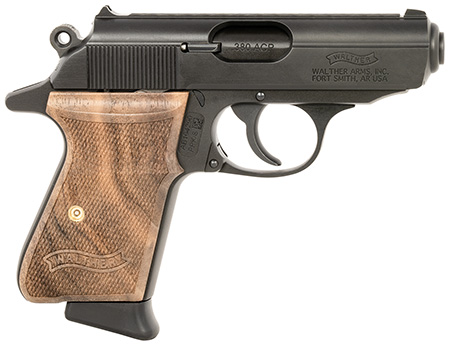 Walther Arms 4796043 PPK/S  Carry Frame 380 ACP 7+1 3.30" Black Steel Barrel, Black Serrated Zinc Alloy Slide Black, Aluminum Frame w/Beavertail Walnut Grip, Right Hand