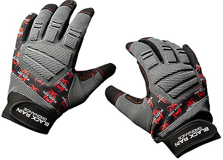Black Rain Ordnance TACTGLOVEGRY/BLK/RDL Tactical Gloves  Black/Gray/Red Large Velcro