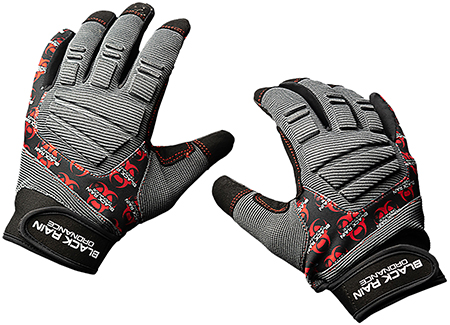 Black Rain Ordnance TACTGLOVEGRY/BLK/RDXL Tactical Gloves  Black/Gray/Red XL Velcro