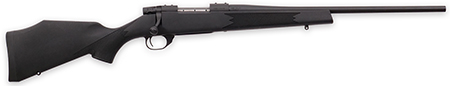 Weatherby VYT222RR0T Vanguard Synthetic Compact 22-250 Rem 5+1 20" Matte Blued #1 Threaded Barrel, Matte Blued Drilled  &  Tapped Steel Receiver, Black Adjustable Synthetic Stock