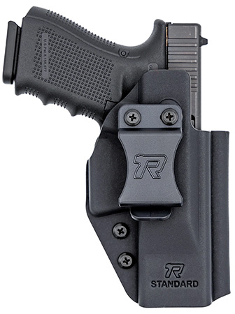 Rounded Gear RGUNVRSLSTNDRDBLK Universal Kydex  IWB Black Kydex Belt Clip Fits Standard Sized Handguns Right Hand