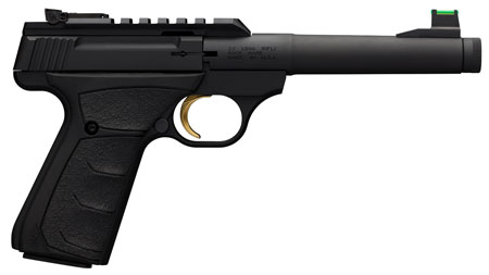 Browning 051534490 Buck Mark Plus Camper SR 22 LR 10+1 6" Steel Threaded Barrel, Matte Black Optic Ready/Serrated Steel Slide  &  Aluminum Frame, Black Ultragrip FX Grips