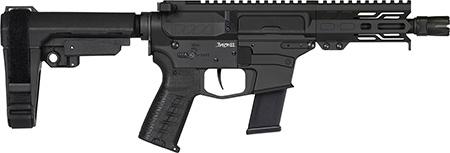 CMMG 45AB70FAB Banshee MKG 45 ACP 13+1 5" Black Nitride Medium Taper Threaded Barrel, EML 4" M-LOK Handguards Black Armor Cerakote, Aluminum Picatinny Rail Receiver, CMMG Zeroed Grips