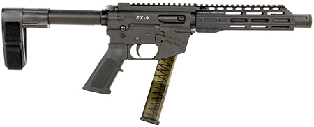 FREEDOM ORDNANCE FX9P8SBM FX-9  9mm Luger 31+1 8" Black Nitride Steel Barrel, M-LOK Handguards, Black Anodized Aluminum Picatinny Rail Receiver, Black SB Mini Brace, AR15 Grip