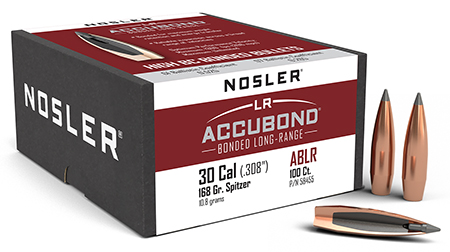 Nosler 58455 AccuBond Long Range 30Cal 168gr Spitzer Point Boat Tail 100/Box