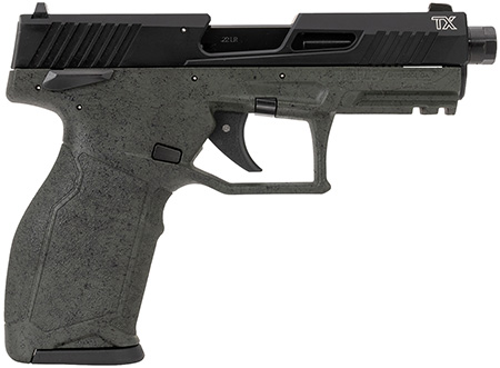 Taurus 12TX22141SP2 TX22 Gen 2 Full Size Frame 22 LR 16+1/22+1 4.60" Threaded Barrel, Serrated Slide, Adjustable Rear Sight, Polymer Frame w/Picatinny Rail