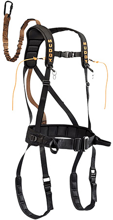 Muddy MUD-MSH400-XL The Safeguard Safety Harness Lightweight Padded Nylon, Max Waist 44", 230-300 lbs. Capacity,  Cam Leg Buckles