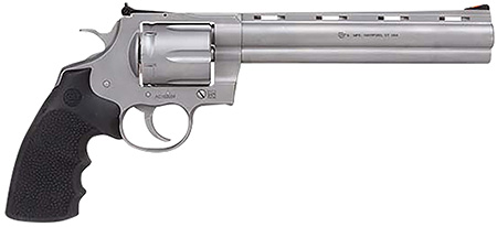 Colt Mfg PYTHONSM8RTS Python  357 Mag/38 Special 6 Shot 8" Bead Blasted Vent Rib Barrel, Cylinder  &  Frame, Black Rubber Grip, Exposed Hammer