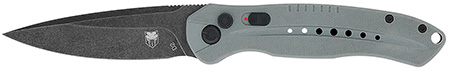 CobraTec Knives GRYDIABLOAUTO Diablo  3.50" Folding Black Stonewashed D2 Steel Blade, 4.75" Gray Textured G10 Scales Handle