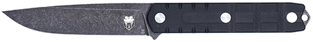 CobraTec Knives CTOWBLKDNS Outdoor Warrior 4.50" Fixed Drop Point Plain Stonewashed D2 Steel Blade, 4.75" Black Textured G10 Scales Handle