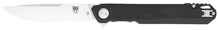 CobraTec Knives CTMONBLK Monarch  3.50" Folding Plain Satin D2 Steel Blade, 4.75" Black G10 Handle