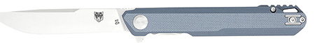 CobraTec Knives CTMONGRY Monarch  3.50" Folding Plain Satin D2 Steel Blade, 4.75" Gray G10 Handle