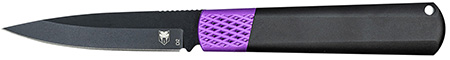 CobraTec Knives CTWOLVERINEBLK Gideon  3" Folding Plain Black Stonewashed D2 Steel Blade, 4.25" Black/Purple Aluminum Handle