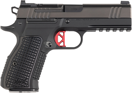 Dan Wesson 92103 DWX  Compact Frame 9mm Luger 15+1 4.95" Black Match Grade Barrel, Black DLC Serrated Steel Slide, Black Aluminum Frame w/Beavertail  &  Picatinny Rail, Black Textured Aluminum Grip