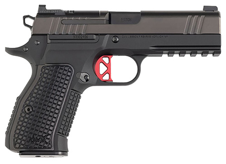 Dan Wesson 92113 DWX  Compact Frame 9mm Luger 10+1 4.95" Black Match Grade Barrel, Black DLC Optics Ready/Serrated Steel Slide, Black Aluminum Frame w/Beavertail Black Textured Aluminum Grip