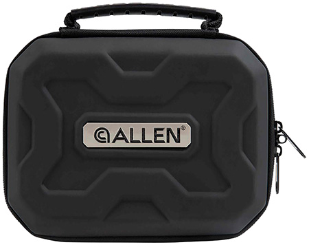 Allen 827 EXO  Handgun Case Black Polymer, Molded Carry Handle, Egg Crate Foam  &  Lockable Zippers 7" x 5.25"